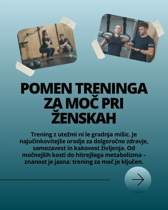 Znanost je spregovorila: trening za moč ni le “za moške” ali “za tiste, ki želijo velike mišice”. Je naložba v tvoje dolgoročno zdravje, metabolizem in hormonsko ravnovesje. ✨Od boljše inzulinske senzibilnosti do močnejših kosti in hitrejšega metabolizma – rezultati so neizpodbitni. Nikoli ni prepozno (ali prezgodaj), da začneš!